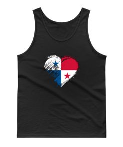 Grungy I Love Panama Heart Flag Tank Top