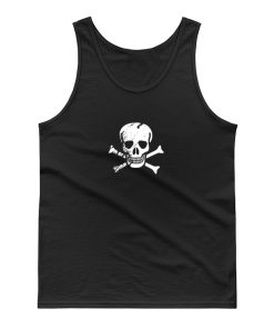 Grungy I Love Pirates Heart Flag Tank Top