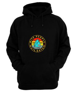 New Bite People Hail Satan Shark Sunset Retro Hoodie