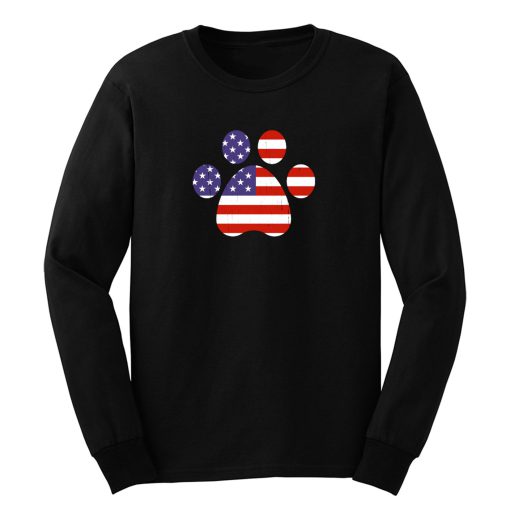 Patriotic Dog Paw Long Sleeve