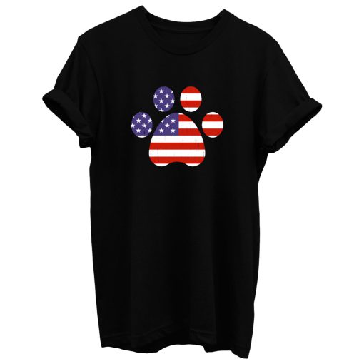 Patriotic Dog Paw T Shirt