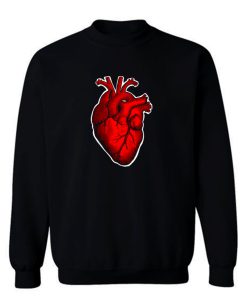 Retro Victorian Etching Style Human Heart Sweatshirt