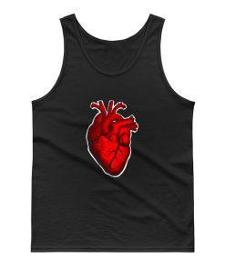 Retro Victorian Etching Style Human Heart Tank Top