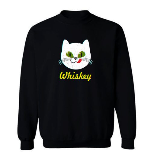 Retro Vintage Whiskey Kitty Cat Sweatshirt