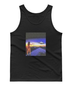 Ufo Alien Abduction Girl On The Highway Tank Top