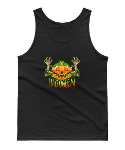 Vampire Bat Halloween Pumpkin Head Tank Top