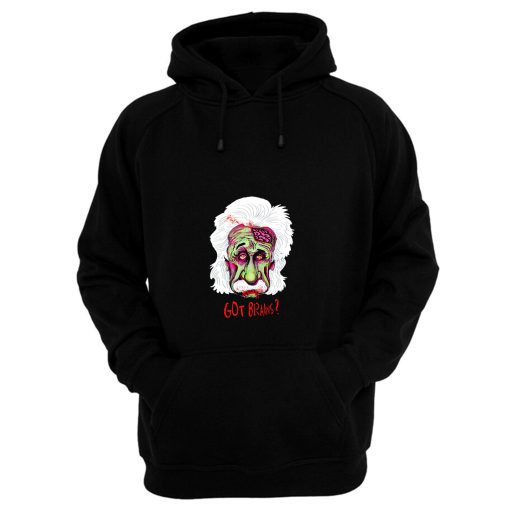 Zombie Einstein Tee Scientist Mustache Genius Blood Halloween Cool Hoodie