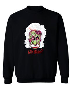 Zombie Einstein Tee Scientist Mustache Genius Blood Halloween Cool Sweatshirt