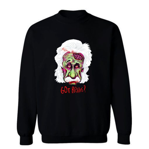 Zombie Einstein Tee Scientist Mustache Genius Blood Halloween Cool Sweatshirt