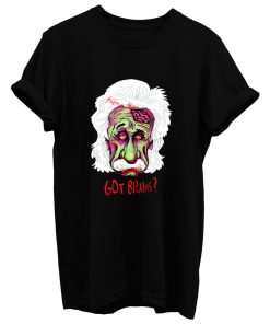 Zombie Einstein Tee Scientist Mustache Genius Blood Halloween Cool T Shirt