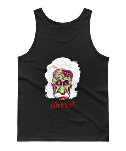 Zombie Einstein Tee Scientist Mustache Genius Blood Halloween Cool Tank Top