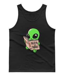 Believe In Yourself Funny Book Alien Tank Top