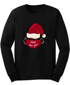 Christmas Santas Hat With Mask Happy New Year Long Sleeve