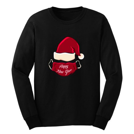 Christmas Santas Hat With Mask Happy New Year Long Sleeve