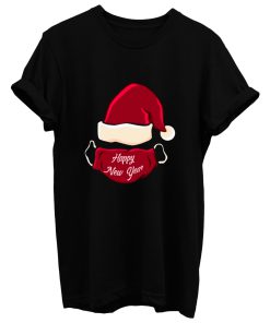 Christmas Santas Hat With Mask Happy New Year T Shirt