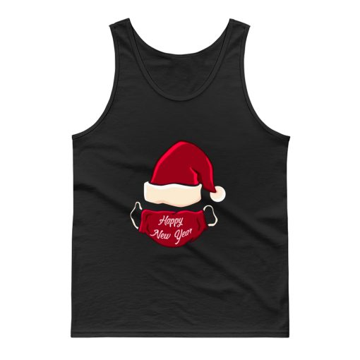 Christmas Santas Hat With Mask Happy New Year Tank Top