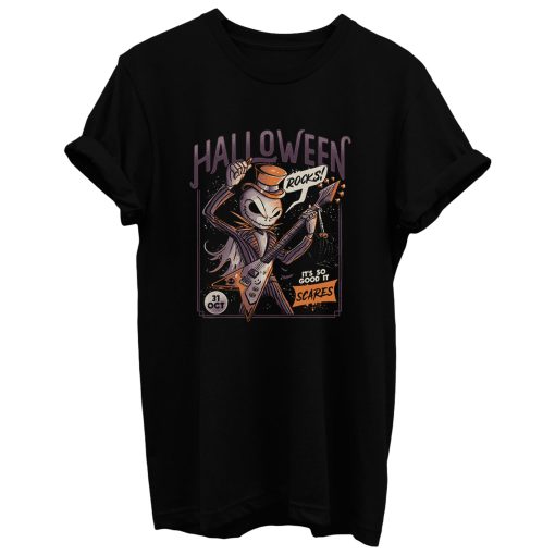 Halloween Rocks Spooky Skellington Rocker T Shirt