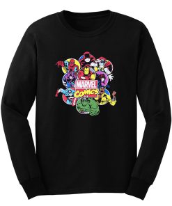 Marvel Comics Hulk Spiderman Iron Man Long Sleeve