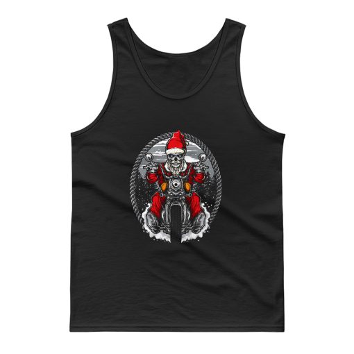 Motorcycle Santa Claus Tank Top