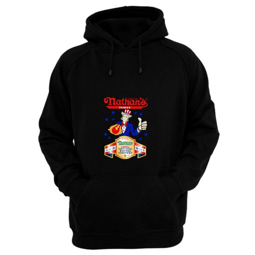 Nathans Famous Hot Dog Since 1916 Eating Contest Stars Hoodie