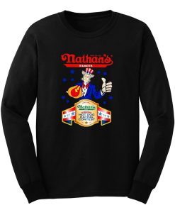 Nathans Famous Hot Dog Since 1916 Eating Contest Stars Long Sleeve