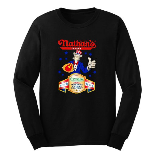 Nathans Famous Hot Dog Since 1916 Eating Contest Stars Long Sleeve