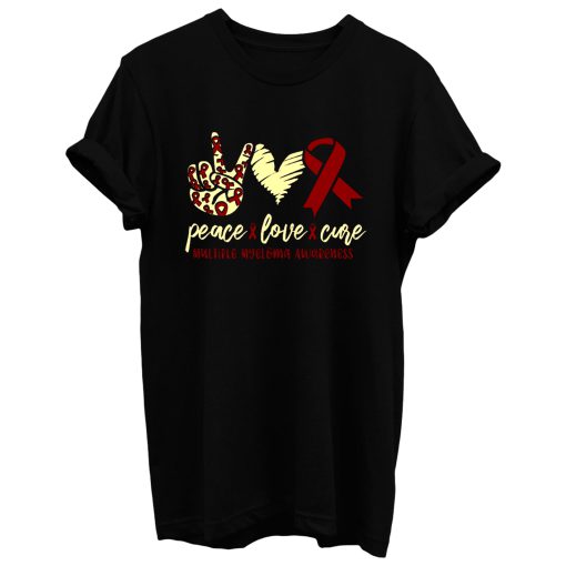 Peace Love Cure Myeloma Awareness T Shirt