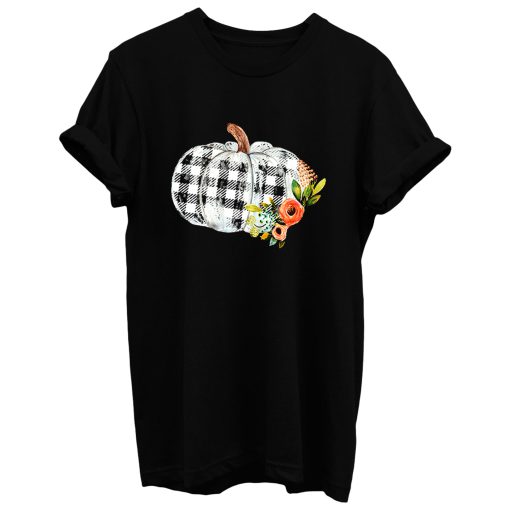 Plaid Pumpkin Floral T Shirt