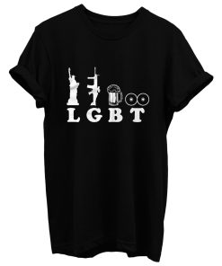 Statue Of Liberty Gun Beer Boobs Titties Parade Funny Trumpusa T Shirt