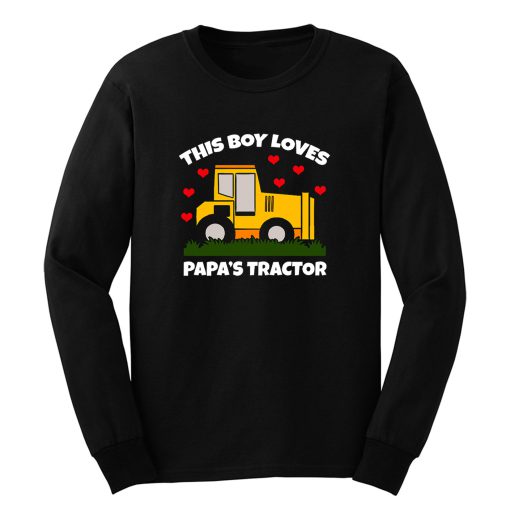 This Boy Loves Papas Tractor Long Sleeve