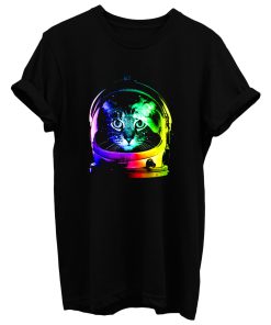 Astronaut Funny Cat In Space Colorful T Shirt