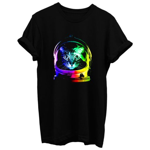 Astronaut Funny Cat In Space Colorful T Shirt