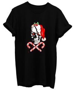 Candy Cane Skull T Shirt