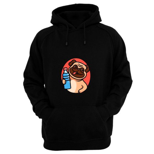 Cute Pug With Water Logo Puppy Hoodie