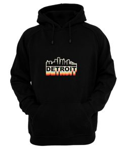 Detroit City Skyline Vintage Retro Hoodie