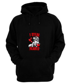 I Steal Hearts Valentines Day Dinosaur Hoodie