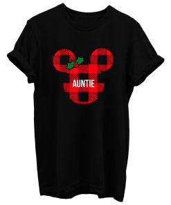 Mickey Minnie Mouse Mistle Toe Ribbon Auntie Cute T Shirt