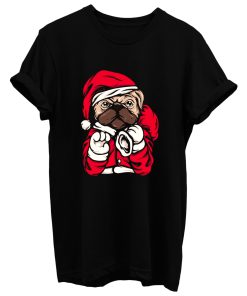 Santa Claus Dog Illustration T Shirt