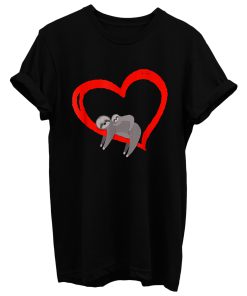 Sloth Valentines Day Womens Sloths Valentine Heart T Shirt