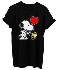 Snoopy Woodstock Heart Balloon Cartoon T Shirt