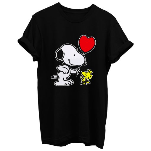 Snoopy Woodstock Heart Balloon Cartoon T Shirt