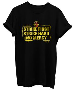 Strike First Strike Hard Spray Painted Wall Sign T Shirt