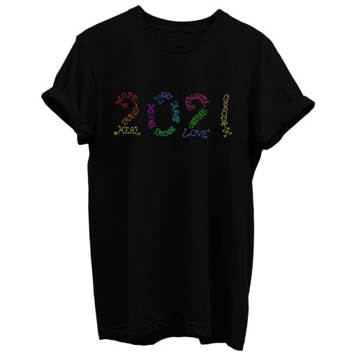 Year 2021 Rainbow Inspirational Words T Shirt