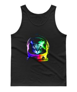 Astronaut Funny Cat In Space Colorful Tank Top