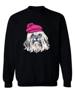 Beautiful Hipster Lowchen Dog Sweatshirt