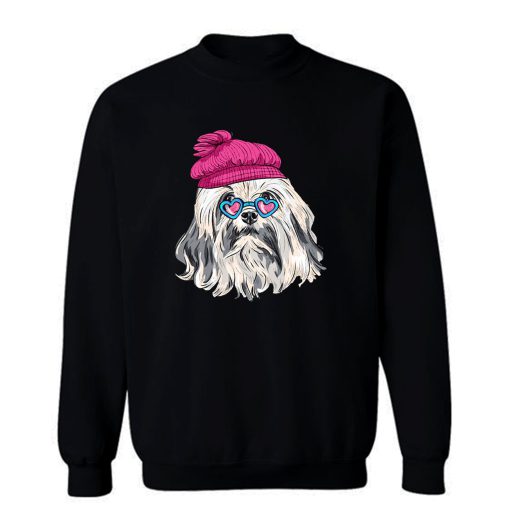 Beautiful Hipster Lowchen Dog Sweatshirt