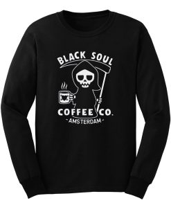 Black Soul Coffee Cafe Grim Reaper Long Sleeve