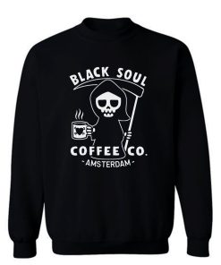 Black Soul Coffee Cafe Grim Reaper Sweatshirt