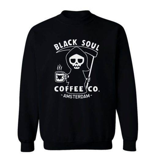 Black Soul Coffee Cafe Grim Reaper Sweatshirt