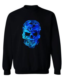 Blue Ocean Human Skull Sweatshirt